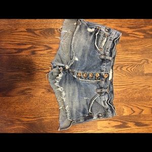 Free people button fly jean shorts